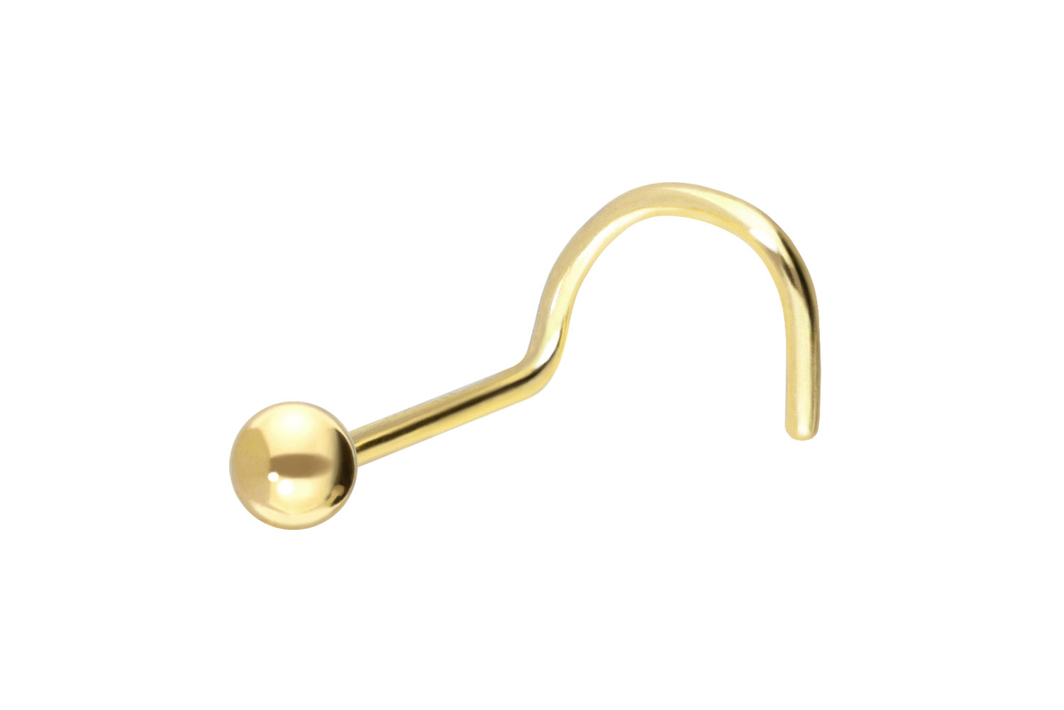 14/18 Karat Gold Nasenstecker Nasenpiercing Spirale KUGEL